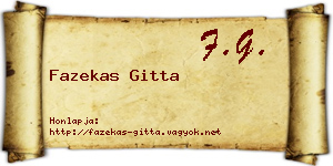 Fazekas Gitta névjegykártya