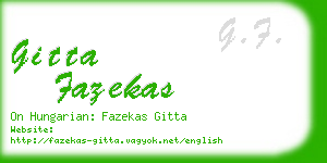 gitta fazekas business card